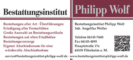Bestattungsinstitut Philipp Wolf
Inh. Angelika Woller